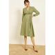 Kadın Haki Kruvaze Büzgülü Elbise Kadın Haki Kruvaze Büzgülü Elbise